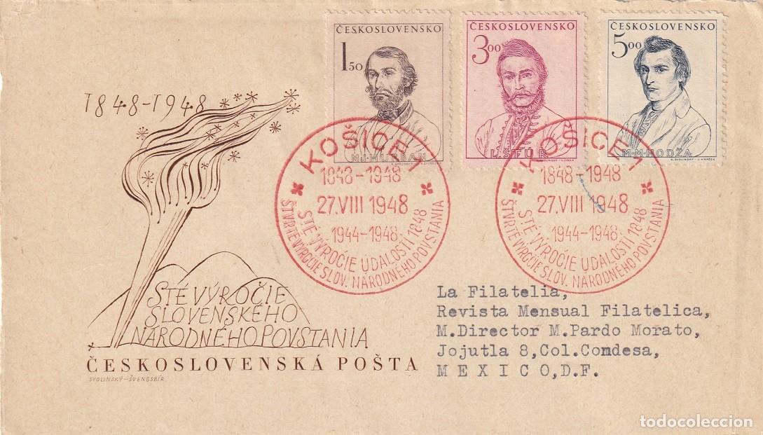 Sellos: Frontal sobre de Checoslovaquia a M&eacute;xico 1948 - Centenario del Levantamiento Nacional Eslovaco 1848