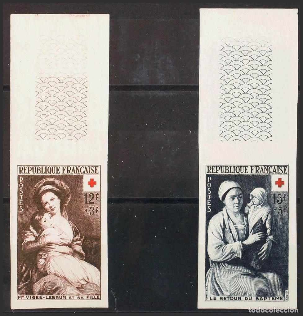 Sellos: Francia. &#9733;&#9733;Yvert 966/67. 1953. Serie completa. SIN DENTAR. MAGNIFICO. Yvert 2014: 230 Eu
