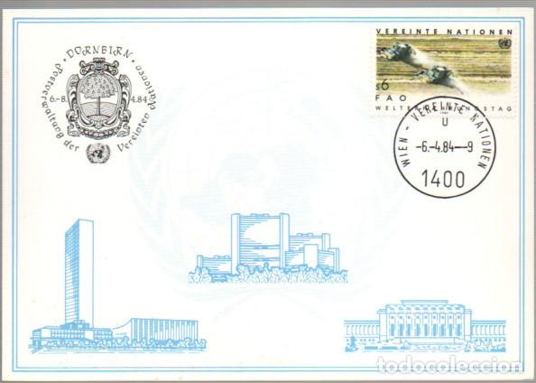 Sellos: NACIONES UNIDAS IVERT N&ordm; 40, fao, d&iacute;a mundial de la alimentaci&oacute;n, primer dia de 6-4-1984