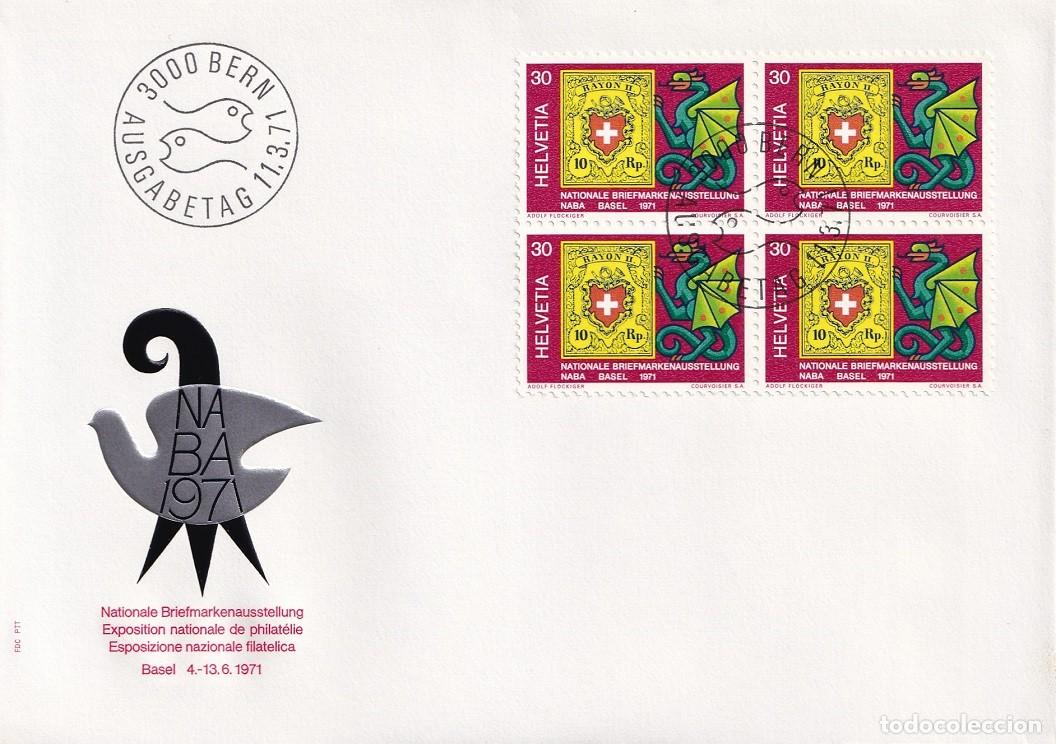 Sellos: FDC Suiza 1971 - Exposici&oacute;n Filat&eacute;lica Nacional NABA 71 - Basilea - Primer d&iacute;a