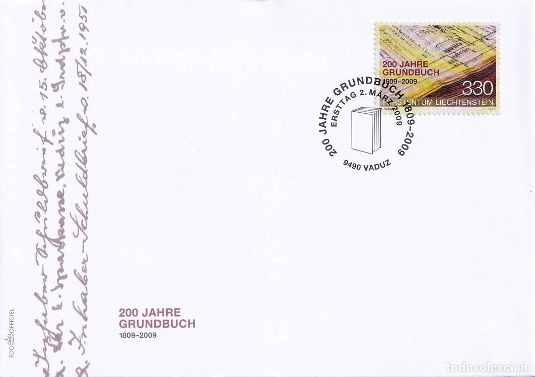 Sellos: FDC Liechtenstein 2009 - Bicentenario del registro nacional - 200 Jahre Grundbuch - Matasellos