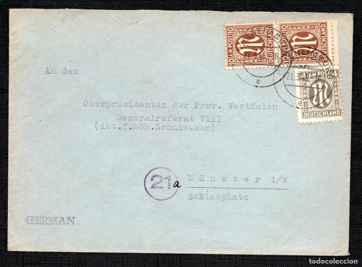Sellos: ALEMANIA . OCUPACI&Oacute;N BIZONA. 1946. HOHENLIMBURG A M&Uuml;NSTER. MI 2,6
