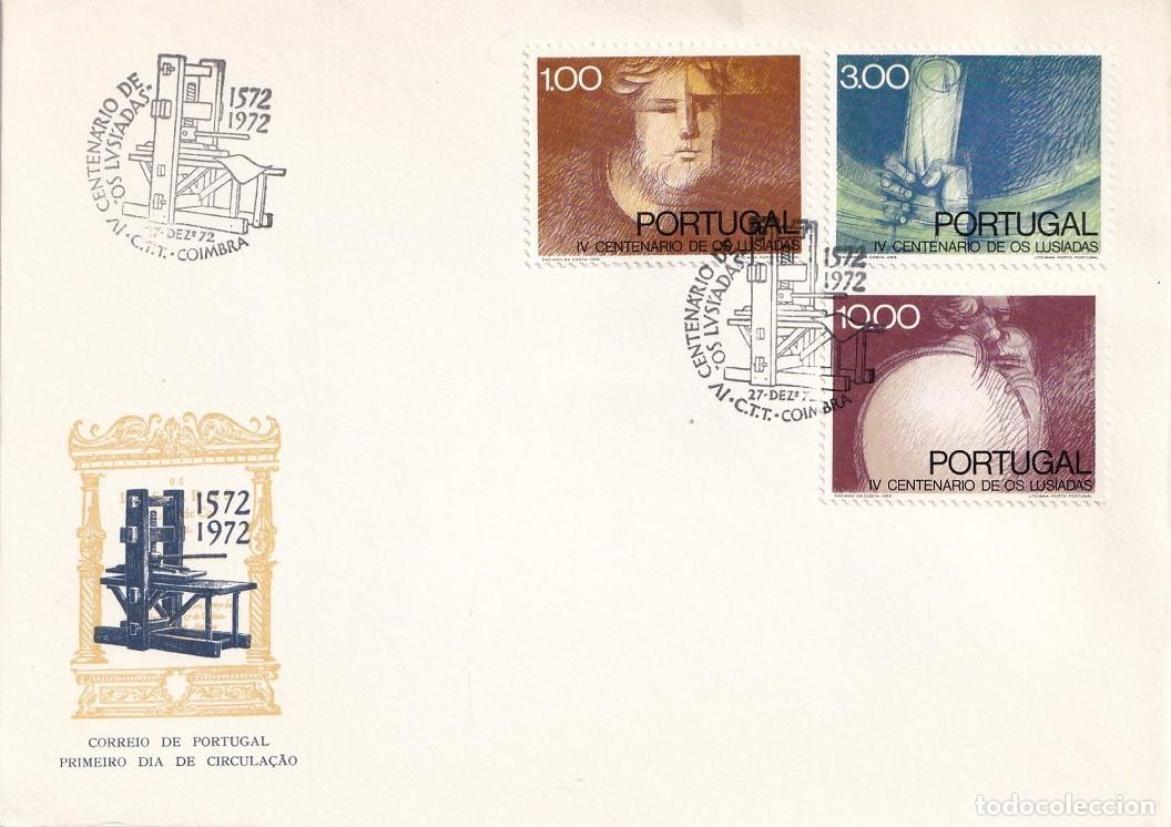 Sellos: FDC Portugal 1972 - IV Centenario de la publicaci&oacute;n de la obra &eacute;pica Os Lusiadas - Luis de Cam&otilde;es