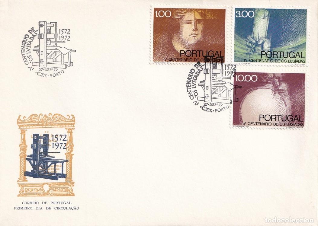 Sellos: FDC Portugal 1972 - IV Centenario de la publicaci&oacute;n de la obra &eacute;pica Os Lusiadas - Luis de Cam&otilde;es