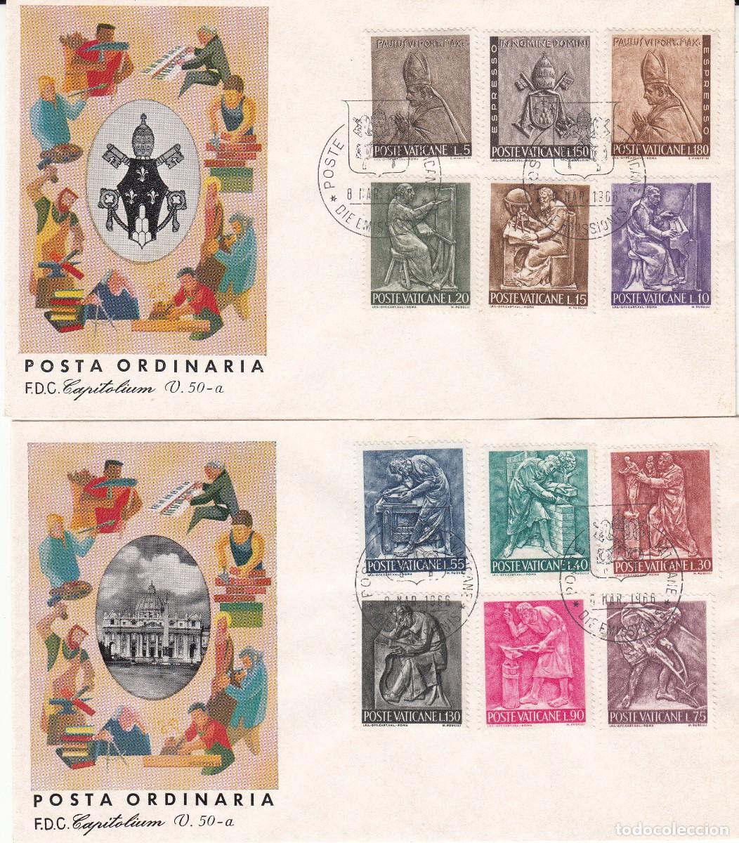 Sellos: VATICANO - 2 SPD PRIMER D&Iacute;A - 1966 - SERIE DE OFICIOS