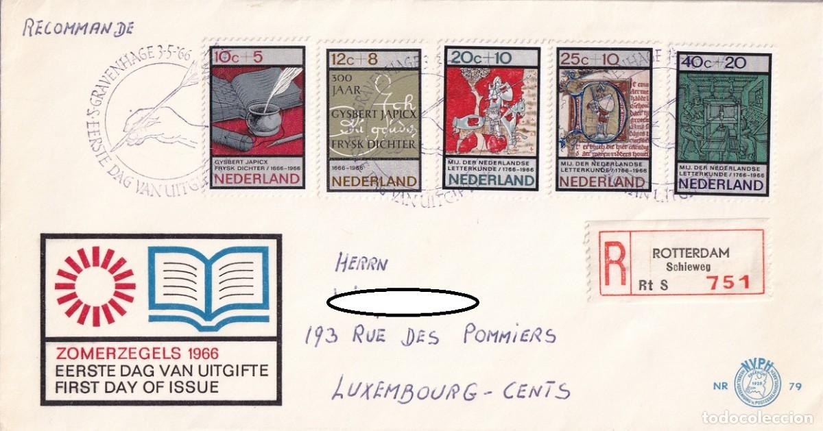 Sellos: FDC Pa&iacute;ses Bajos Nederlands 1966 R - Serie completa - Pro infancia Zomerzegels - Primer d&iacute;a emisi&oacute;n