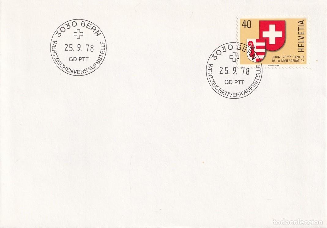 Sellos: Sobre Suiza Helvetia 1978 PTT - Cant&oacute;n de Jura , el 23&ordm; de la Confederaci&oacute;n