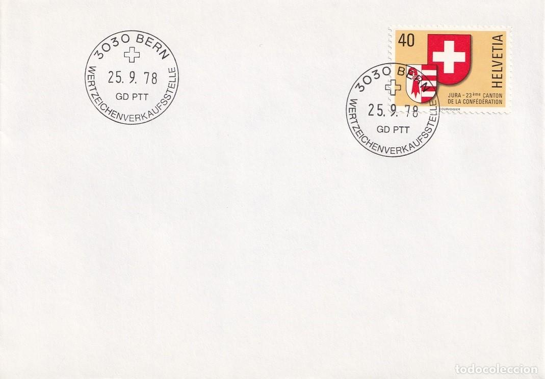 Sellos: Sobre Suiza Helvetia 1978 PTT - Cant&oacute;n de Jura , el 23&ordm; de la Confederaci&oacute;n