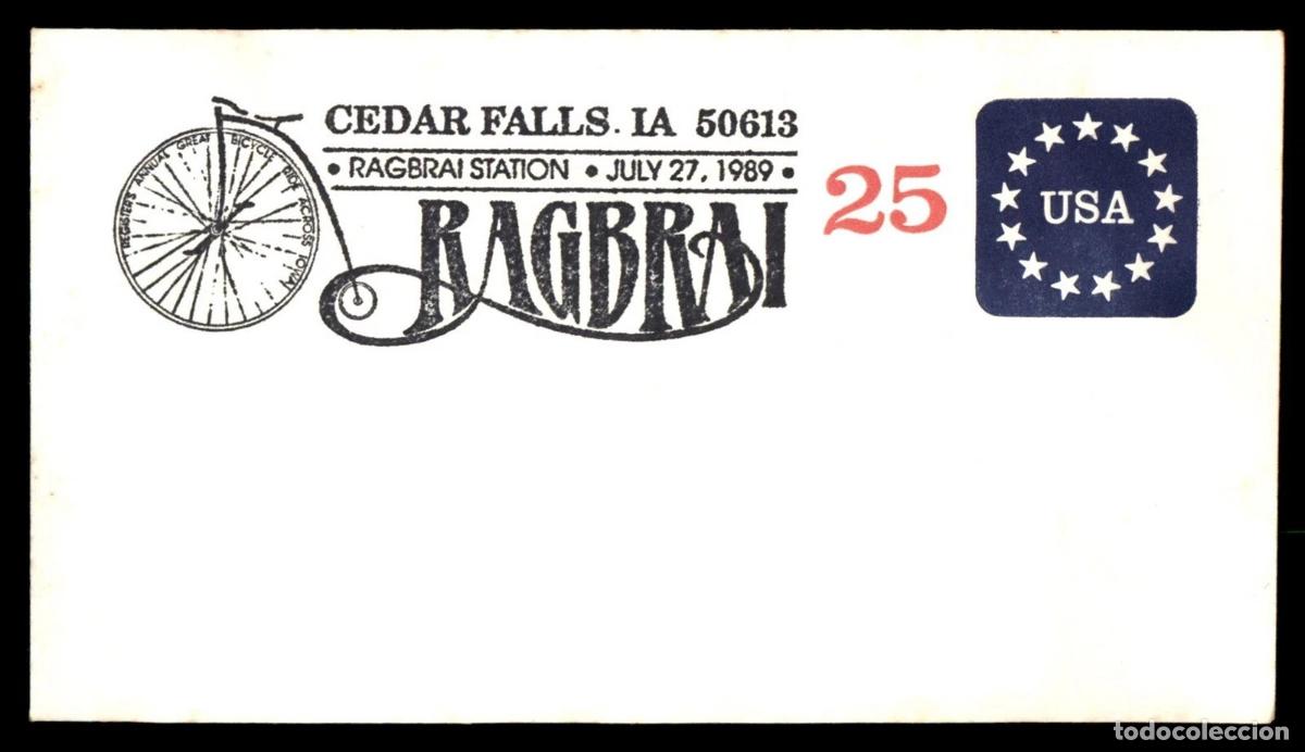 Sellos: ESTADOS UNIDOS USA CEDAR FALLS BICICLETA CICLISMO BICYCLE CICLYNG 1989