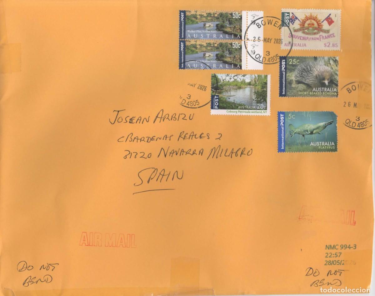 Sellos: AUSTRALIA INTERNATIONAL POST EQUIDNA ECHIDNA PLTYPUS ORNITORRINCO MAMIFEROS