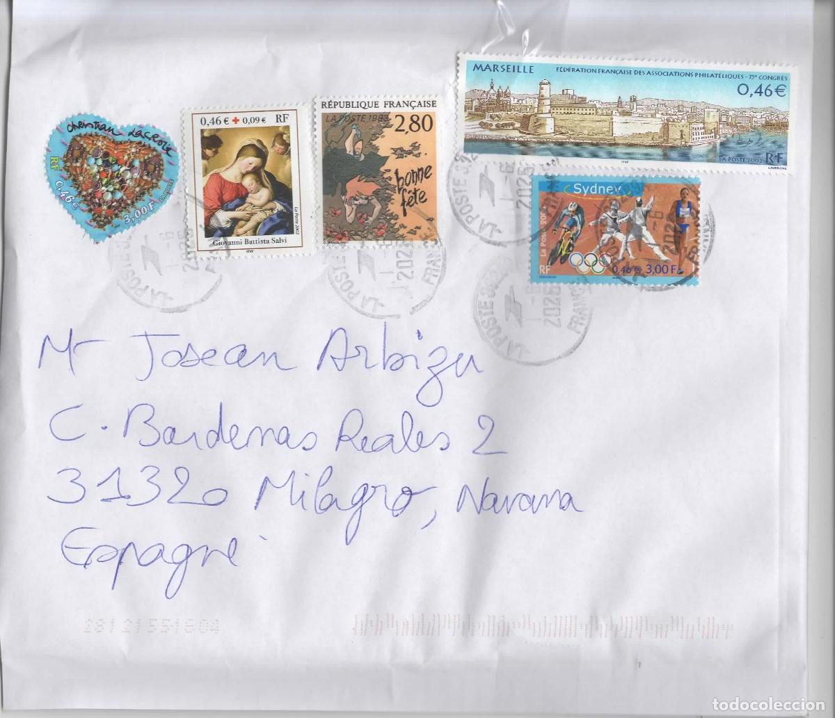 Sellos: FRANCIA CC CORAZON ARTE RELIGION PINTURA MARSEILLE JUEGOS OLIMPICOS SYDNEY