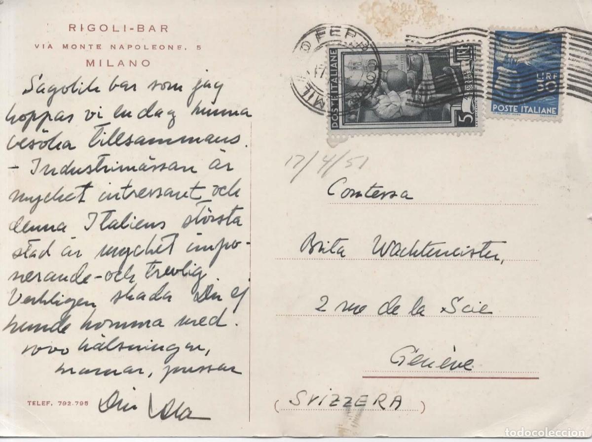 Sellos: ITALIA POSTAL RIGOLI BAR MILANO SELLO ALFARERO