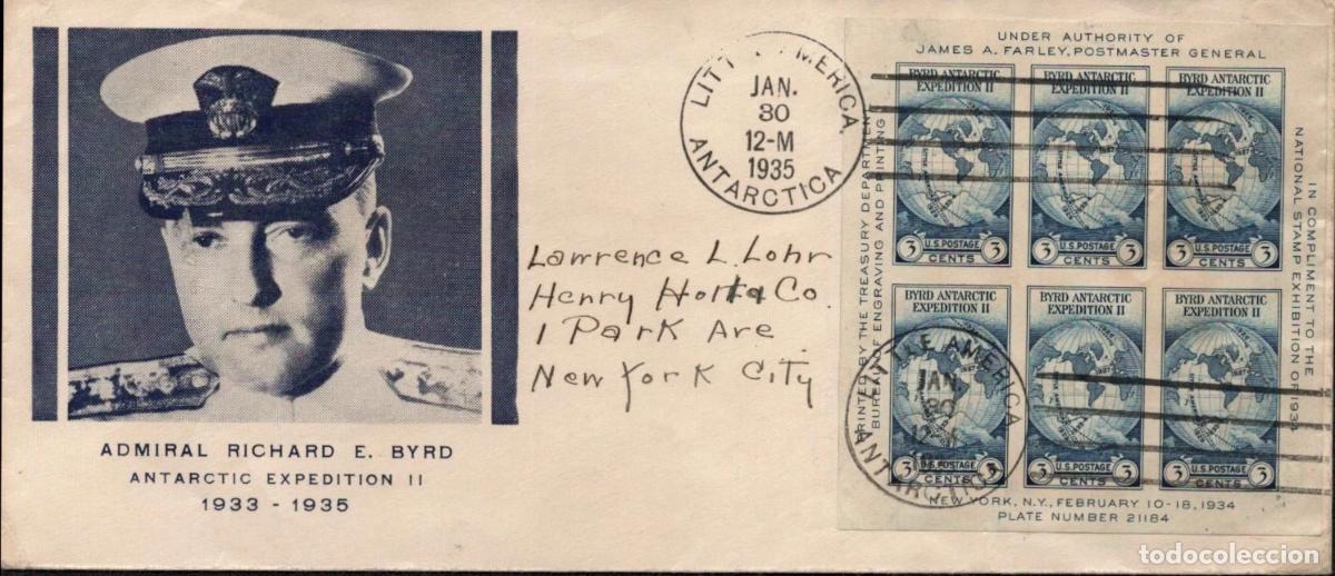 Sellos: ANTARTIDA ANTARCTIC ESTADOS UNIDOS EXPEDICION BYRD 1935 LITTLE AMERICA LINEAS LARGAS
