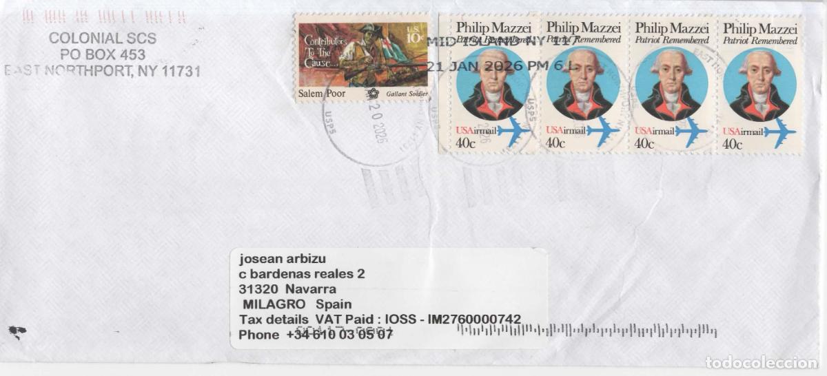 Sellos: ESTADOS UNIDOS USA PHILIP MAZZEI INDEPENDENCIA USA