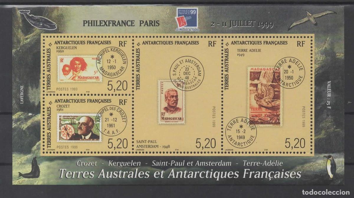 Sellos: ANTARTIDA ANTARCTIC TAAF PHILEXFRANCE 1999 BASES FRANCESAS