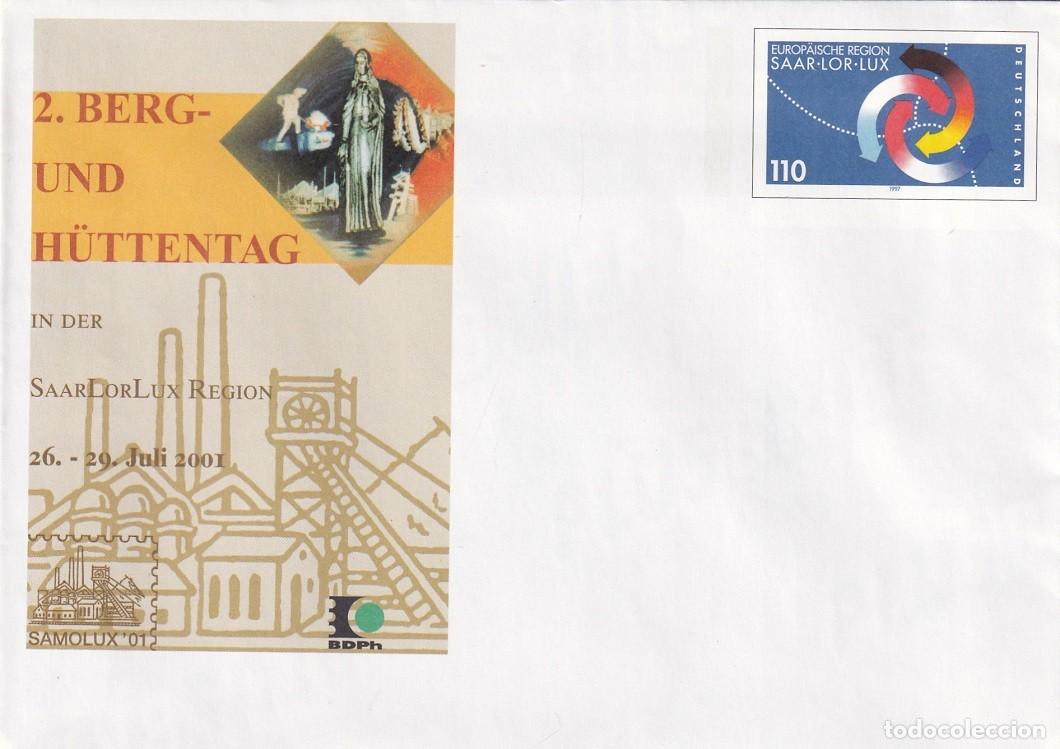 Sellos: Alemania 2001 - 1997 Saar-Lor-Lux / 2&ordm; D&iacute;a de la Miner&iacute;a y la Metalurgia - Torre de extracci&oacute;n min..