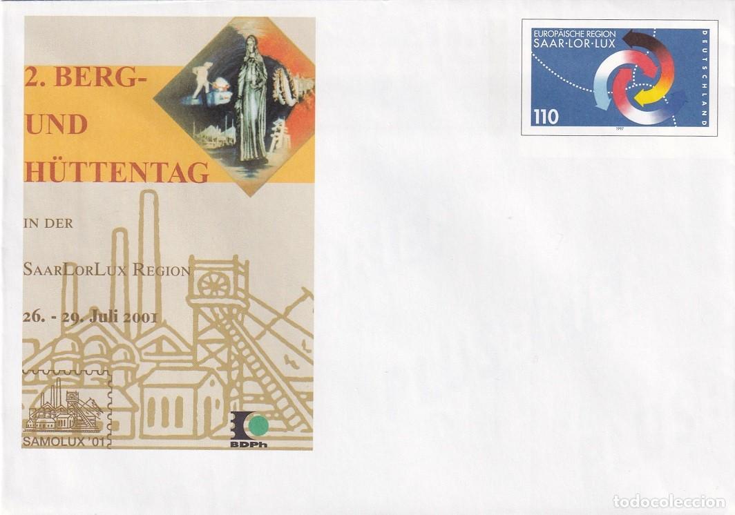 Sellos: Alemania 2001 - 1997 Saar-Lor-Lux / 2&ordm; D&iacute;a de la Miner&iacute;a y la Metalurgia - Torre de extracci&oacute;n min..