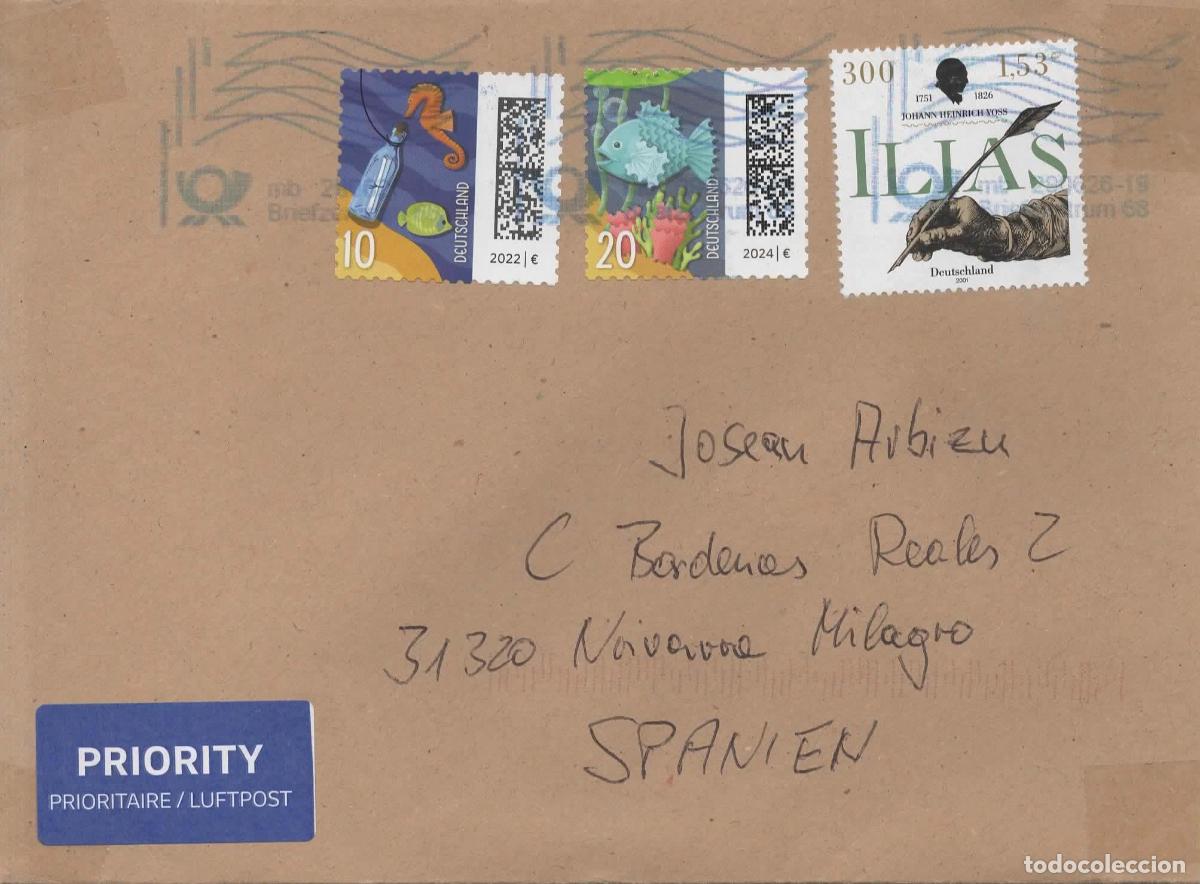 Sellos: ALEMANIA BRIEFZENTRUM 68 C C QR STAMPS JOHANN HEINRICH VOSS LITERATURA POESIA