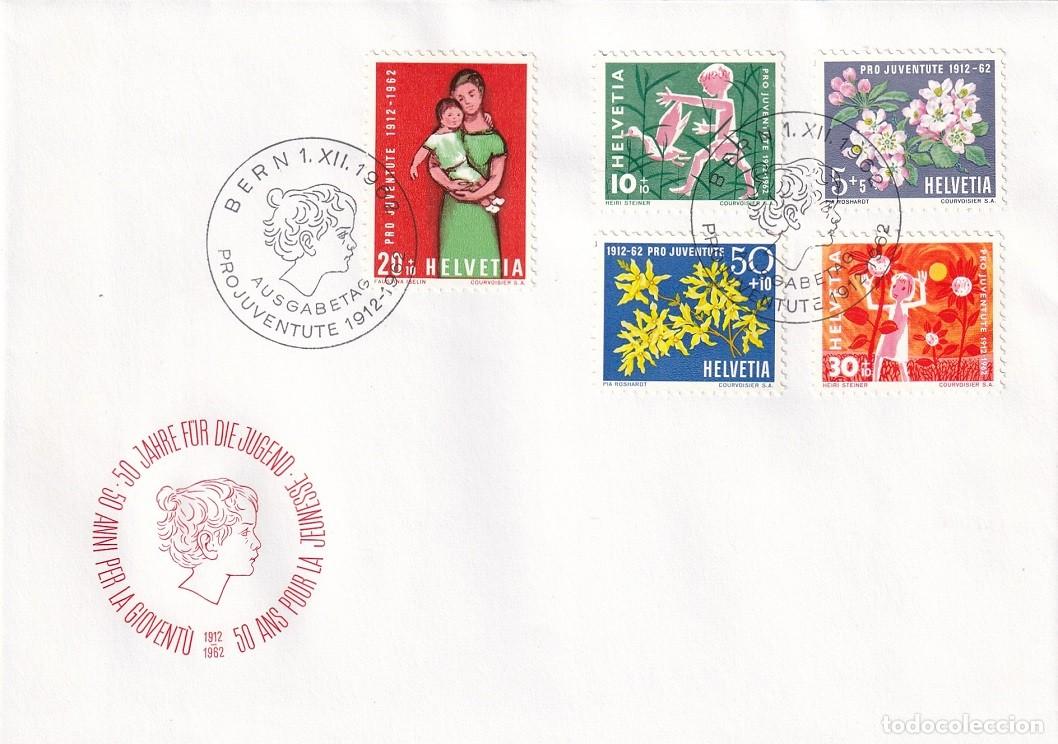 Timbres: Sobre Suiza 1962 - Serie Completa Jubileo 50 Aniversario Pro Juventute - Pro Juventud - Infancia ...