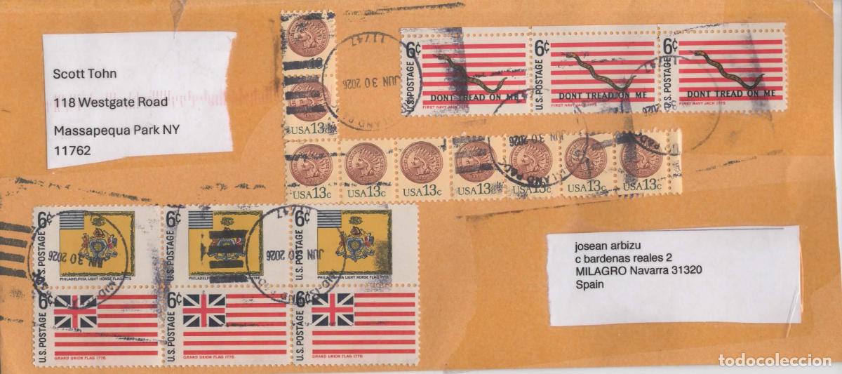 Sellos: ESTADOS UNIDOS USA CCSELLOS BANDERA FLAG MONEDA COIN