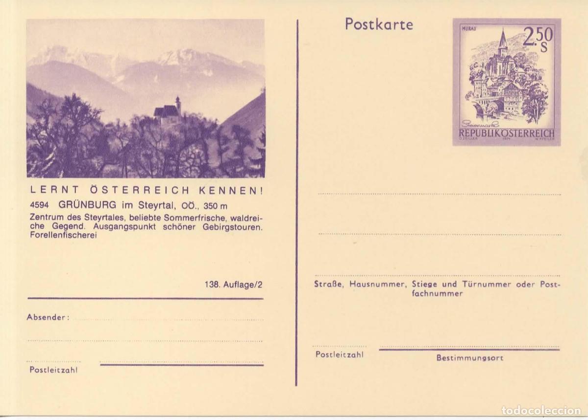 Sellos: AUSTRIA ENTERO POSTAL GRUNBURG IM STEYRTAL