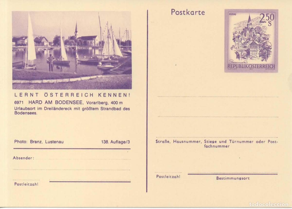 Sellos: AUSTRIA ENTERO POSTAL HARD AM BODENSEE VELA SAIL
