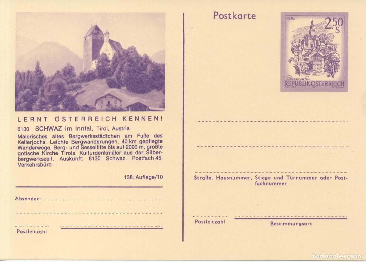 Sellos: AUSTRIA ENTERO POSTAL SCHWAZ IM INNTAL SKI