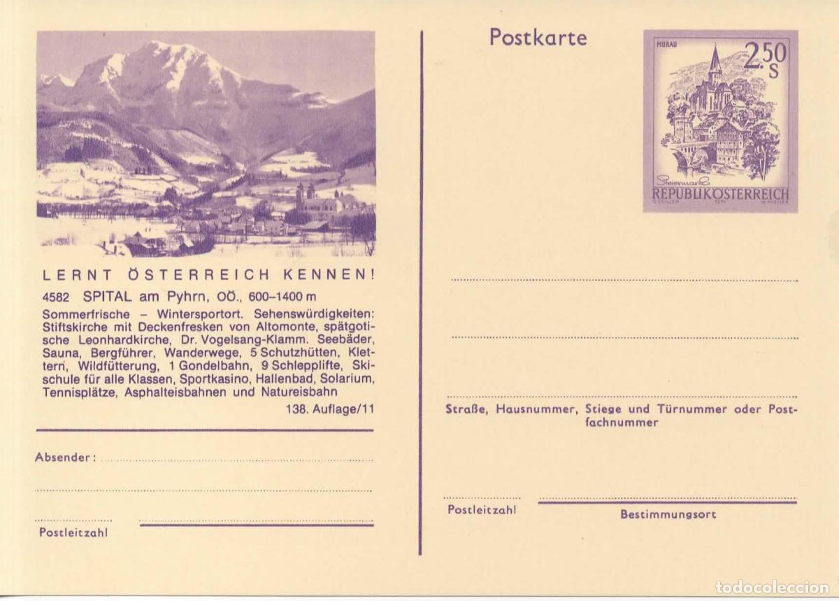Sellos: AUSTRIA ENTERO POSTAL SPITAL AM PYHRN SKI