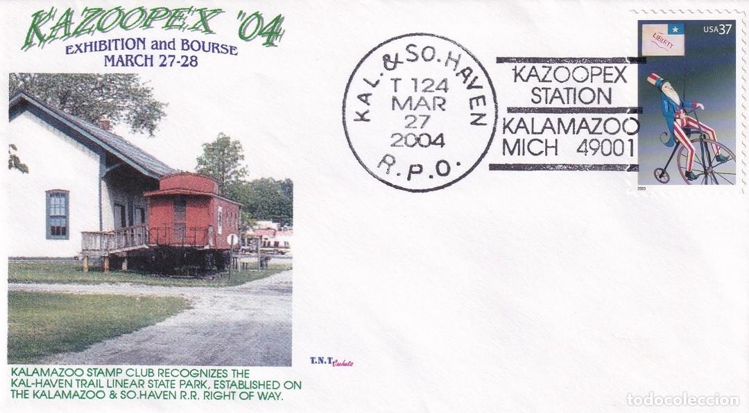 Stamps: Sobre conmemorativo trenes EE.UU. 2004 - Kazoopex - Kal-Haven Trail Linear State Park - Exhibition