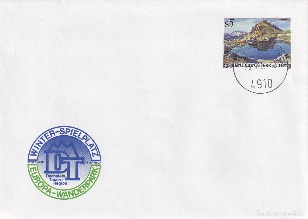 Sellos: Sobre entero postal Austria 1987 - Parque infantil de invierno - Parque de senderismo de Europa