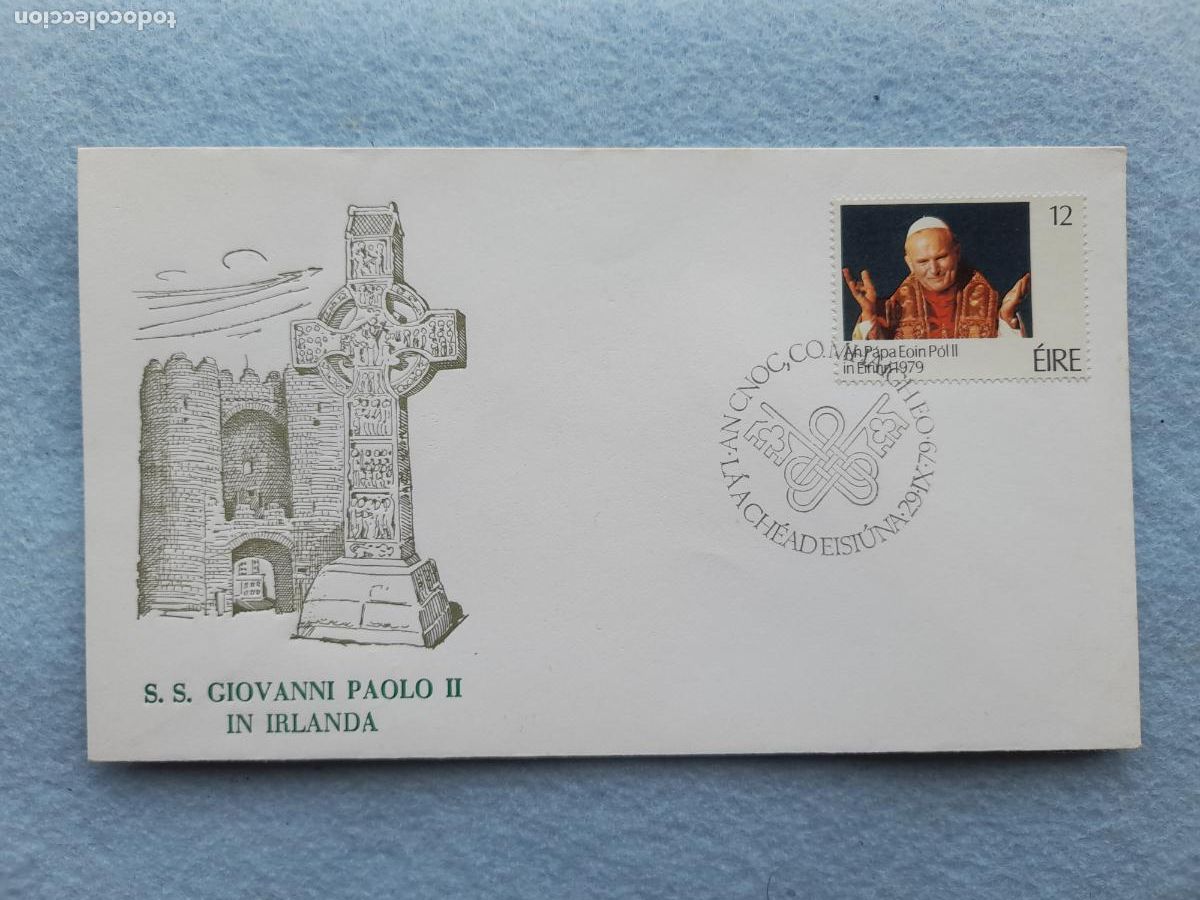Sellos: Sobre S.S. Juan Pablo II en Irlanda. A&ntilde;o 1979.