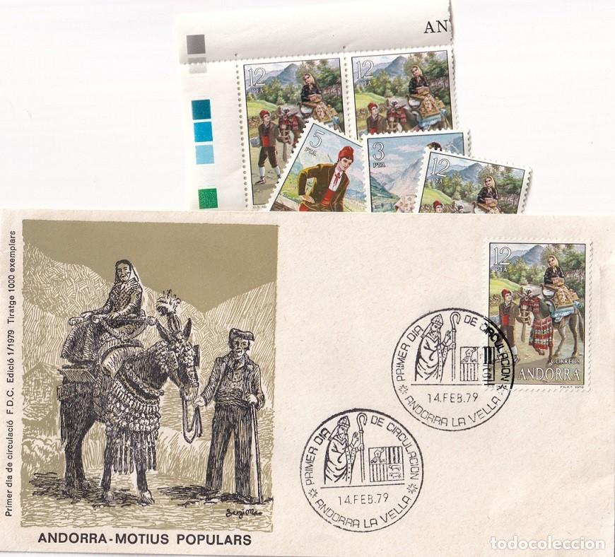 Sellos: SPD Andorra 1979 + Sellos - Motius populars - Folklore - Trajes - Pareja d novios con trajes t&iacute;picos