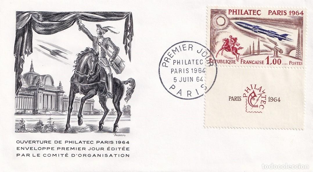 Sellos: FDC Francia 1964 - Exposici&oacute;n Filat&eacute;lica Internacional Philatec Paris 1964 - Primer d&iacute;a
