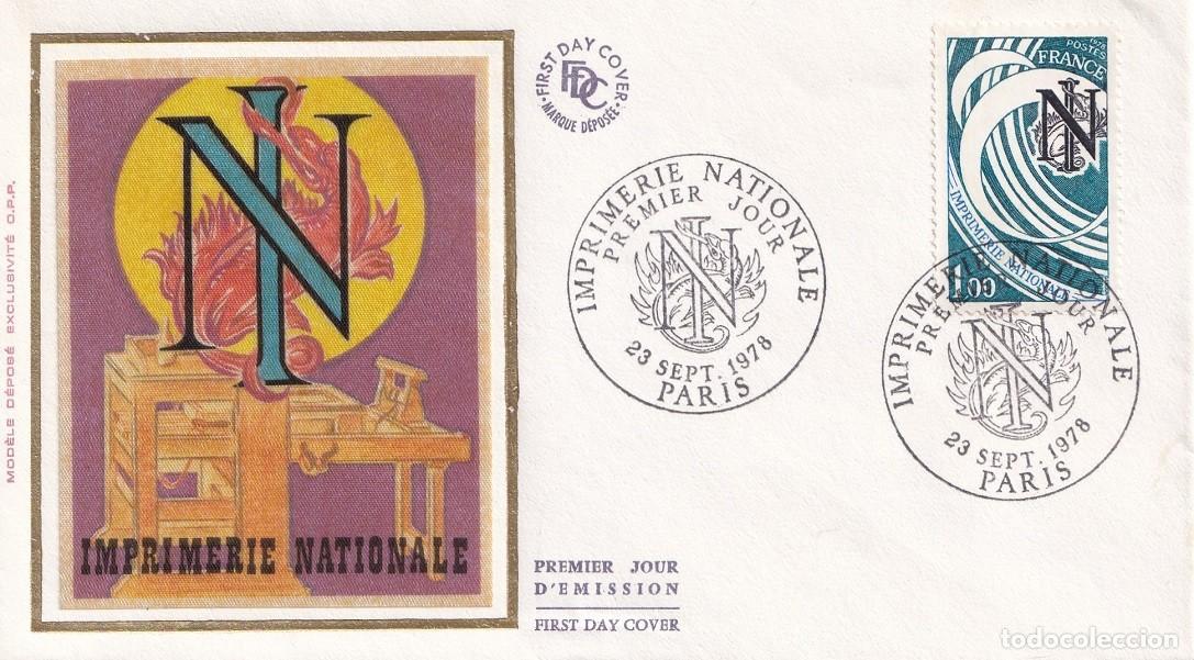 Sellos: FDC Francia 1978 - Imprenta nacional - Imprimerie nationale - Premier jour Paris - Primer d&iacute;a