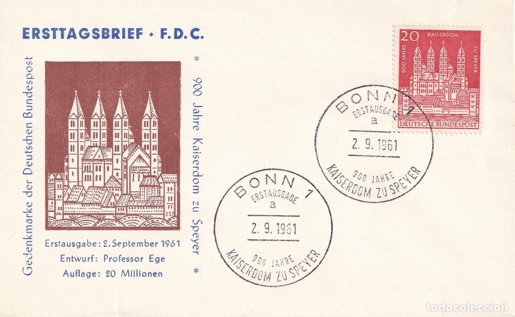 Stamps: FDC Alemania 1961 - 900 Aniversario de la Catedral Imperial de Espira - Professor Ege