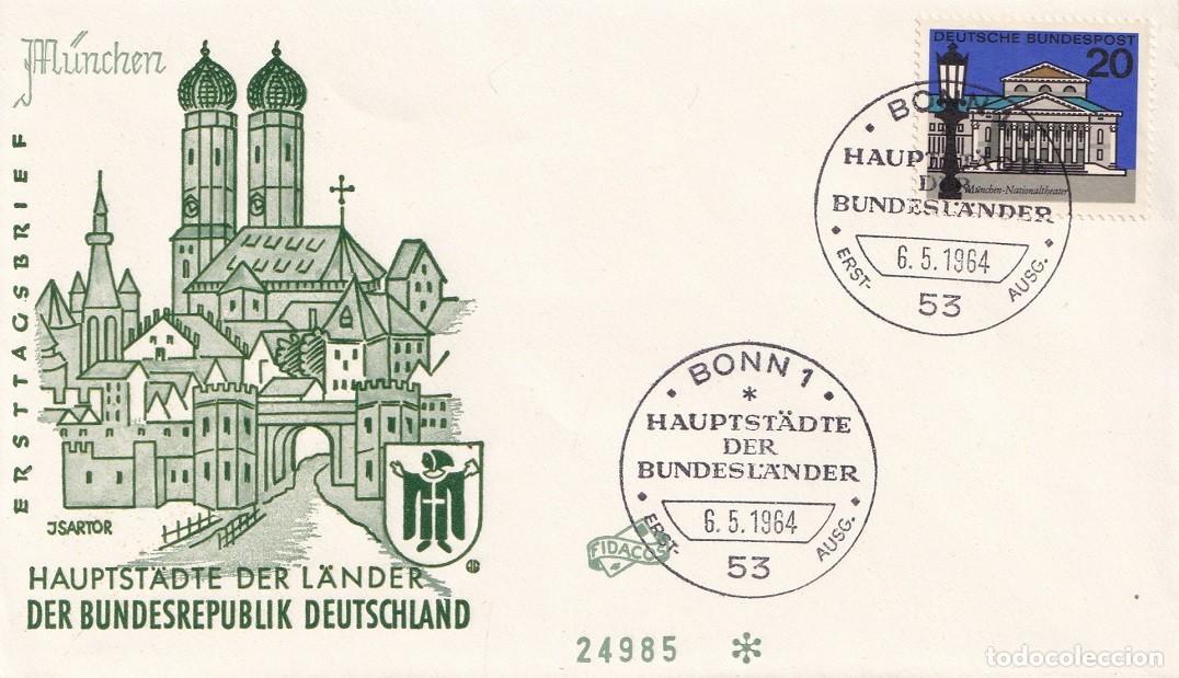Stamps: Sobre numerado Alemania 1964 - M&uuml;nchen - Puerta del Isar - Isartor - Hauptstadte der l&auml;nder - M&uacute;nich
