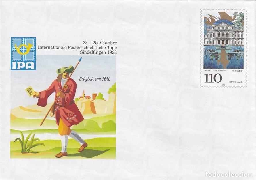 Timbres: Sobre entero postal Alemania 1998 - UNESCO Patrimonio mundial alem&aacute;n - Residencia Wurtzburg - IPA