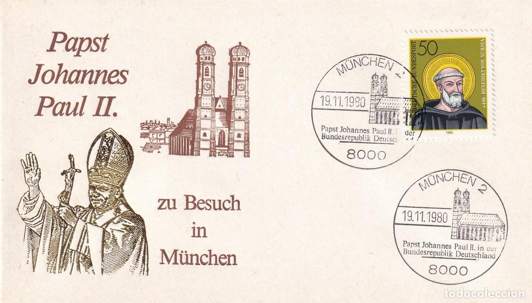 Timbres: Sobre Alemania 1980 - El Papa Juan Pablo II visita M&uacute;nich - Papst Johannes Paul II zu Besuch in M&uuml;nc