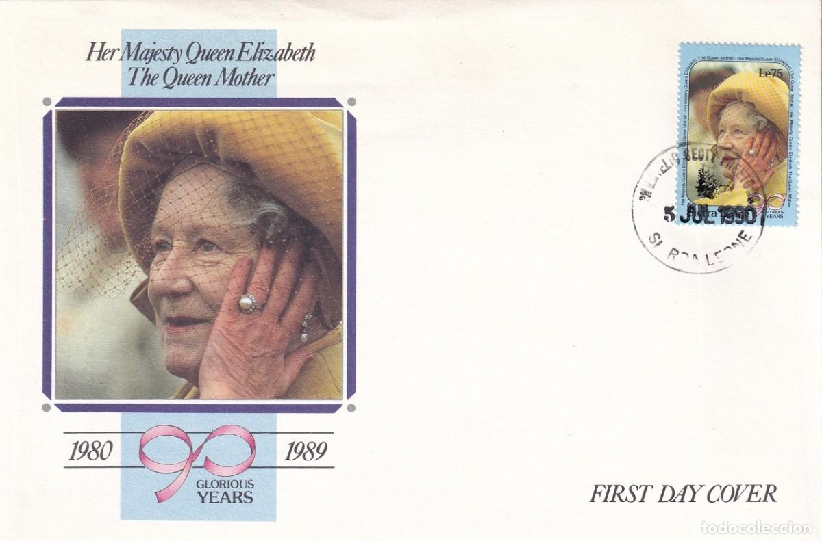 Selos: FDC 1990 Sierra Leona - 90 Cumplea&ntilde;os Reina Madre Isabel (The Queen Mother) - Queen Elizabeth