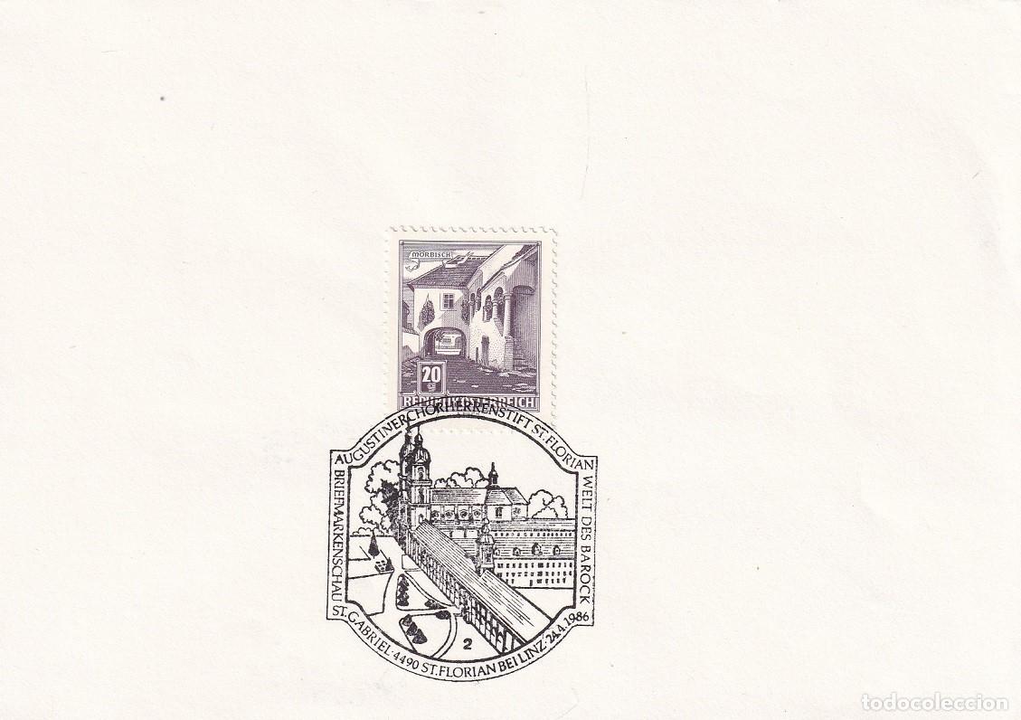 Sellos: Hojita Austria 1961 Granja de M&ouml;rbisch - Marcofilia Exposici&oacute;n 1986 Monasterio de San Flori&aacute;n