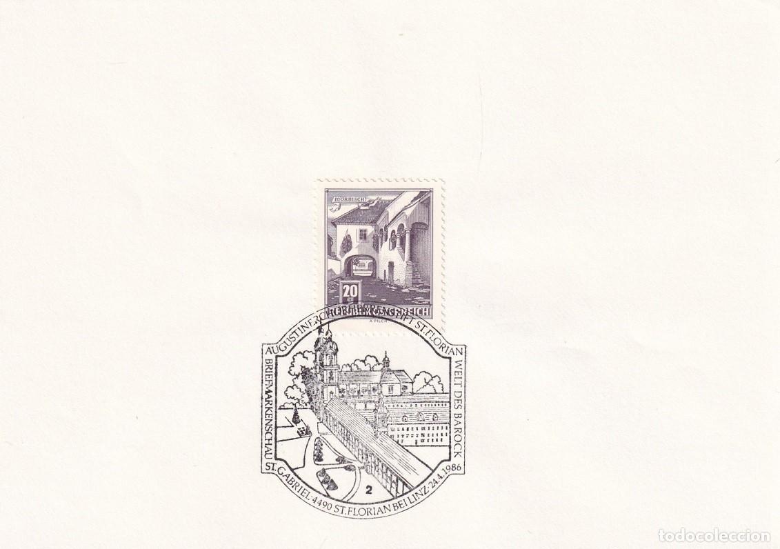 Stamps: Hojita Austria 1961 Granja de M&ouml;rbisch - Marcofilia Exposici&oacute;n 1986 Monasterio de San Flori&aacute;n