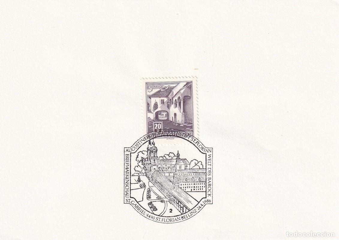 Selos: Hojita Austria 1961 Granja de M&ouml;rbisch - Marcofilia Exposici&oacute;n 1986 Monasterio de San Flori&aacute;n