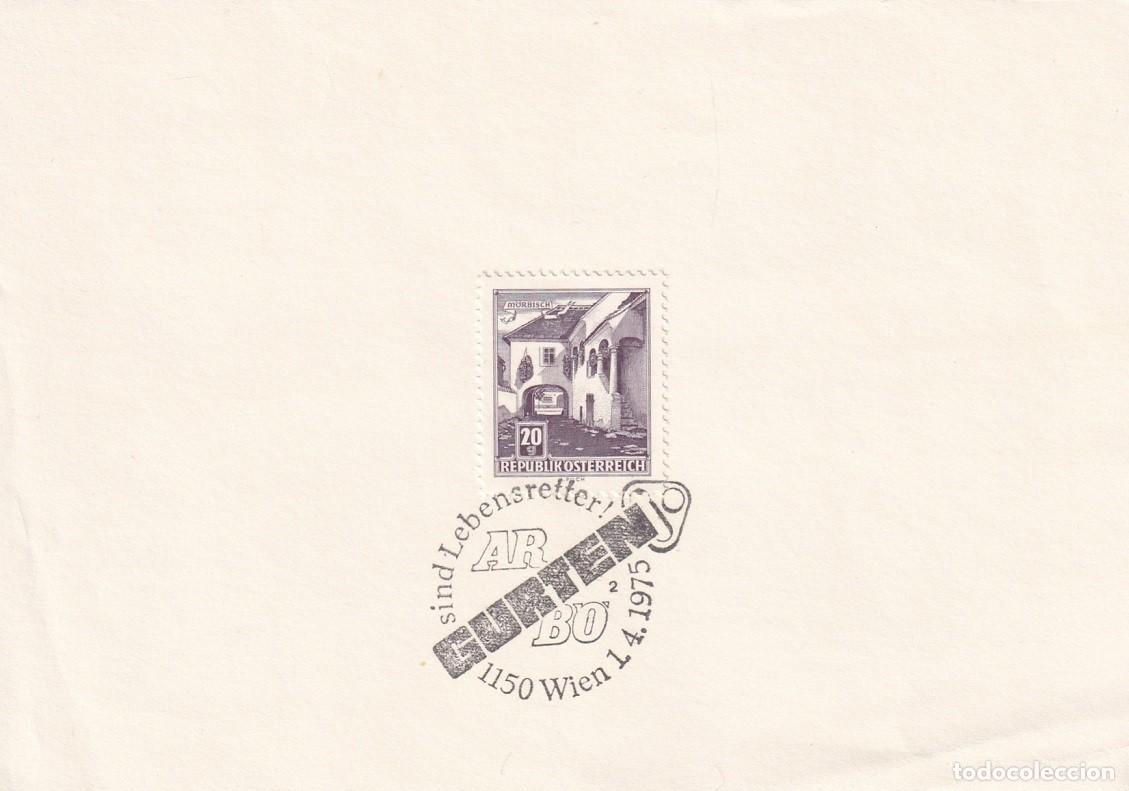 Timbres: Hojita Austria 1961 Granja de M&ouml;rbisch - Marcofilia 1975 - Campa&ntilde;a donaci&oacute;n de sangre - Medicina