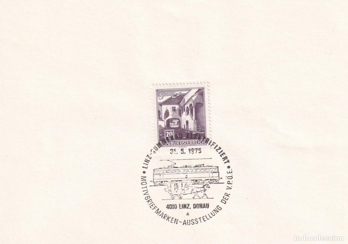 Sellos: Hojita Austria 1961 Granja de M&ouml;rbisch - Marcofilia 1975 Electrificaci&oacute;n del trayecto Linz-Summerau