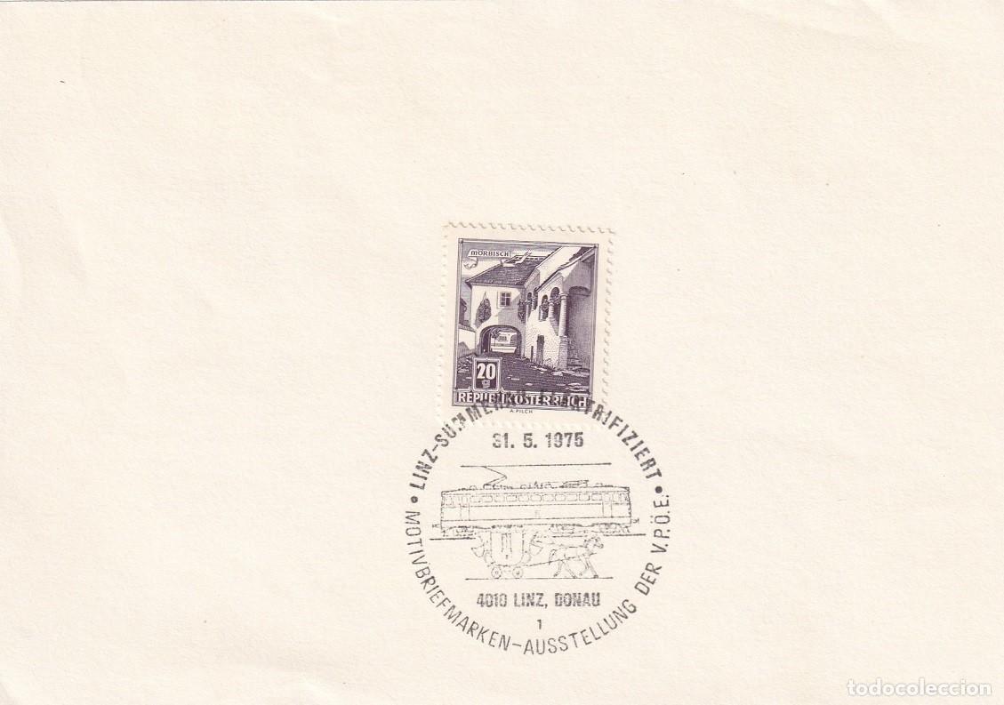 Timbres: Hojita Austria 1961 Granja de M&ouml;rbisch - Marcofilia 1975 Electrificaci&oacute;n del trayecto Linz-Summerau
