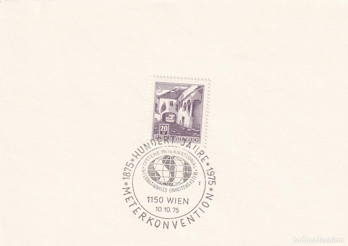 Timbres: Hojita Austria 1961 Granja de M&ouml;rbisch - Marcofilia 1975 - Centenario de la Convenci&oacute;n del Metro
