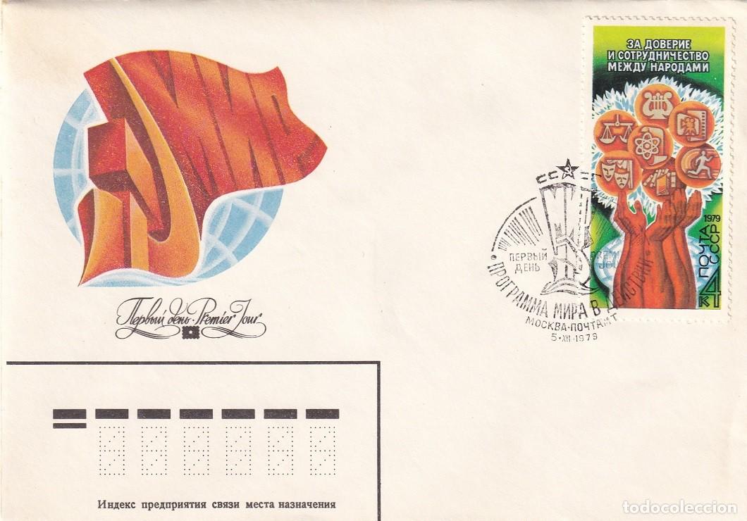 Sellos: FDC URSS Mockba CCCP 1979 - Por la confianza y la cooperaci&oacute;n entre los pueblos - Paz en acci&oacute;n
