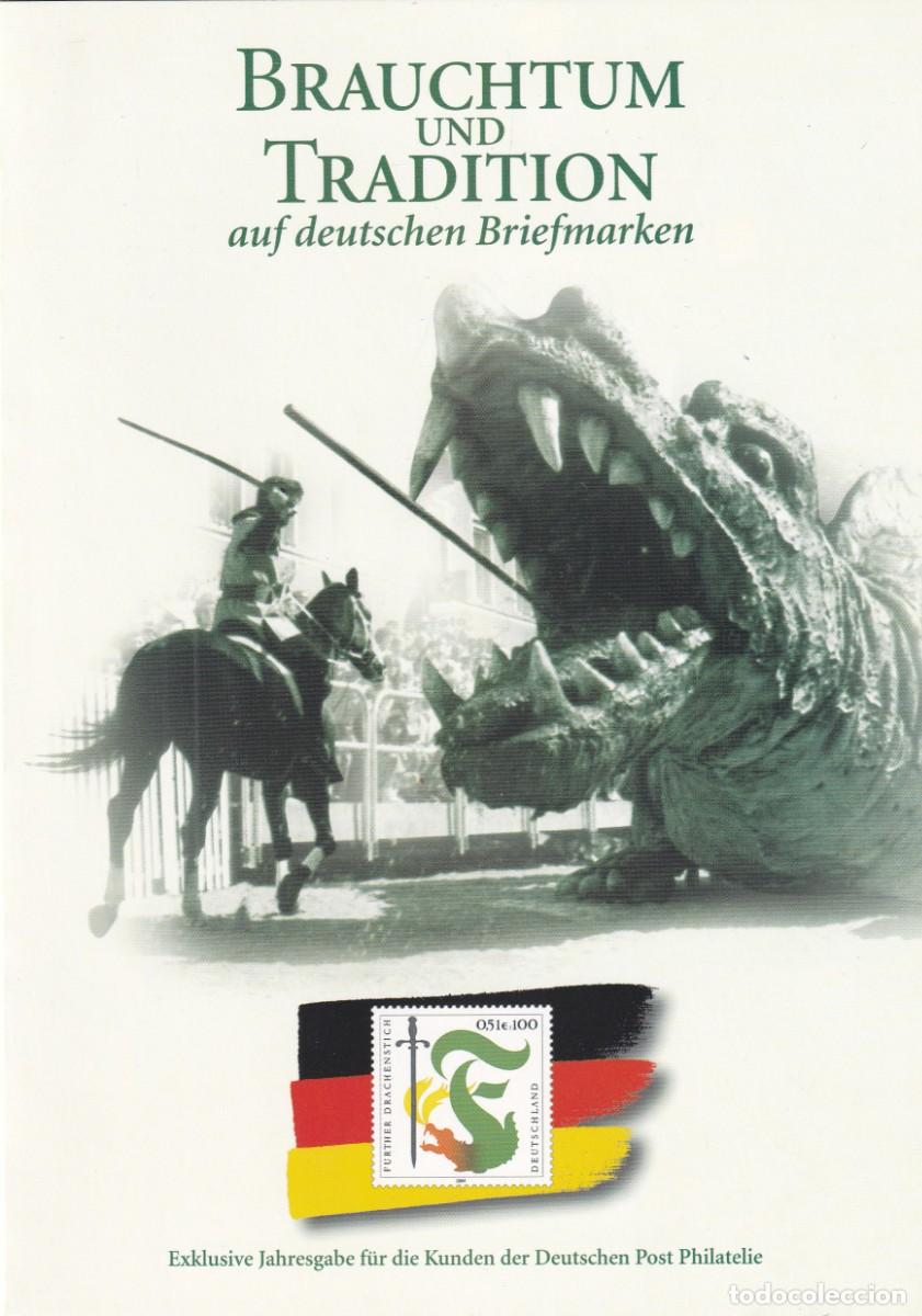 Timbres: D&iacute;ptico Alemania 2001 - Tradici&oacute;n Festival de las lanzas - Brauchtum und tradition auf deutschen bri
