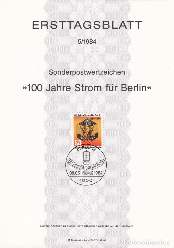 Timbres: Ersttagsblatt 5/1984 Berl&iacute;n - Centenario electricidad en Berl&iacute;n - Alegor&iacute;a de Karl Ludwig S&uuml;tterlin