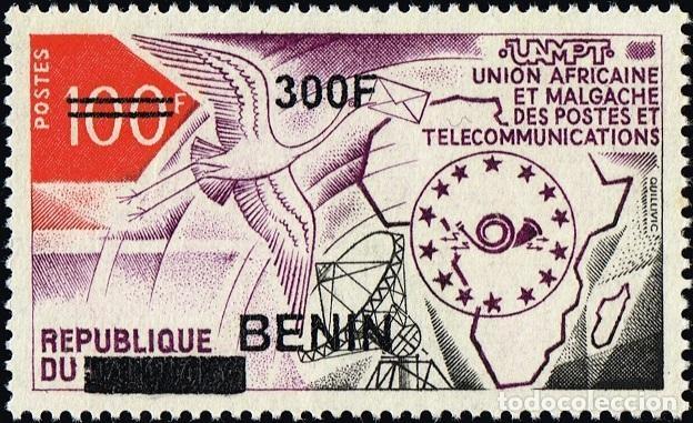 Sellos: Ben&iacute;n 2009 Mi. 1513 sobrecargado 300F UAMPT telecomunicaciones &Aacute;frica